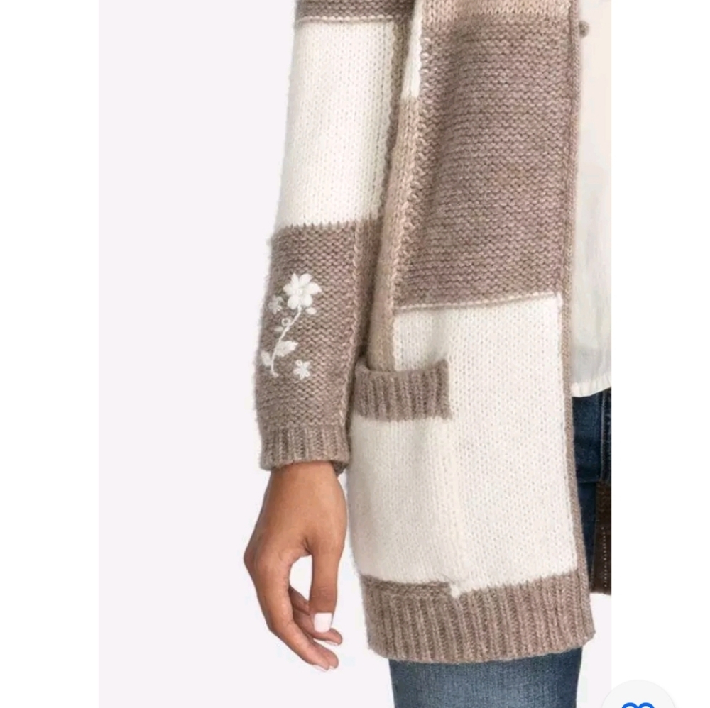 Johnny Was Hand Embroidered Patchwork Cardigan Al… - image 8